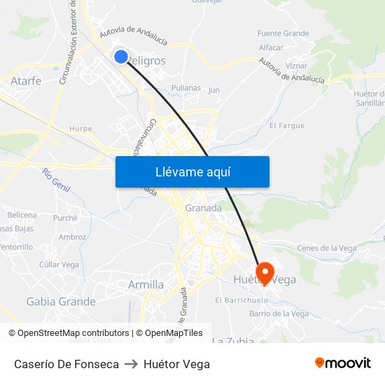 Caserío De Fonseca to Huétor Vega map