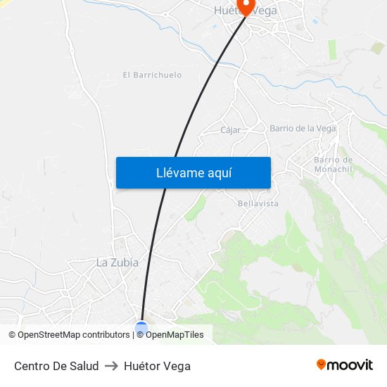 Centro De Salud to Huétor Vega map