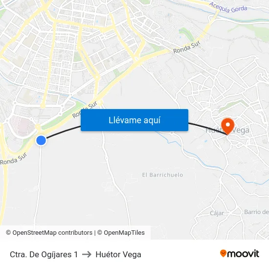 Ctra. De Ogíjares 1 to Huétor Vega map