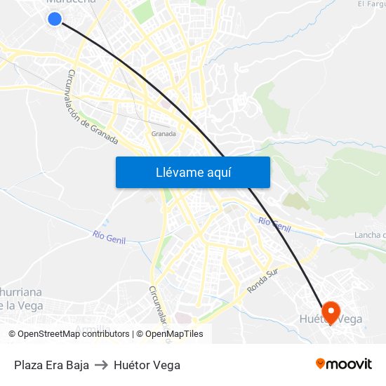 Plaza Era Baja to Huétor Vega map