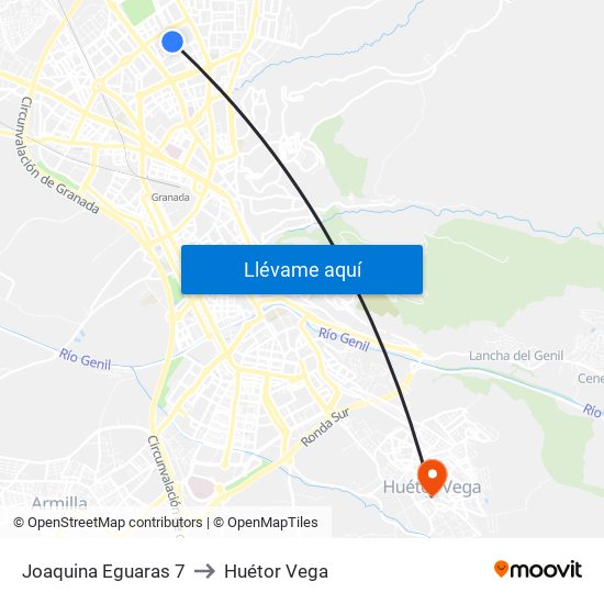 Joaquina Eguaras 7 to Huétor Vega map