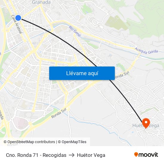 Cno. Ronda 71 - Recogidas to Huétor Vega map