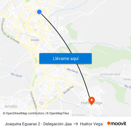 Joaquina Eguaras 2 - Delegación Jjaa to Huétor Vega map