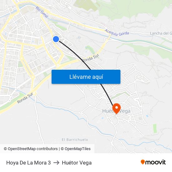 Hoya De La Mora 3 to Huétor Vega map