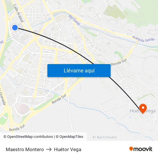 Maestro Montero to Huétor Vega map