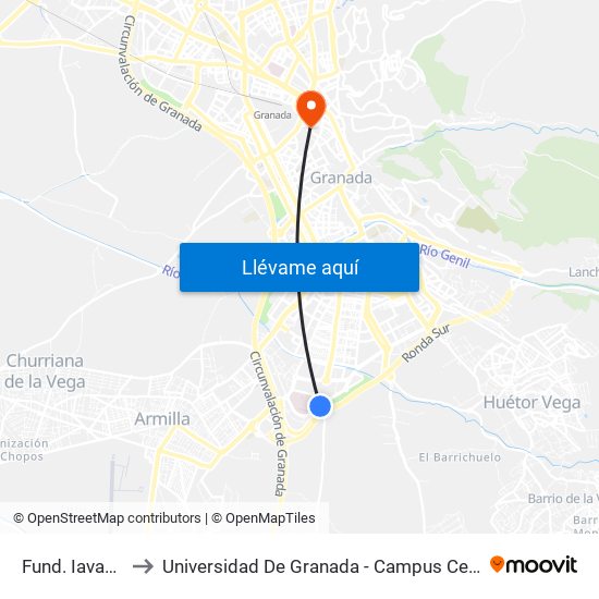 Fund. Iavante to Universidad De Granada - Campus Centro map