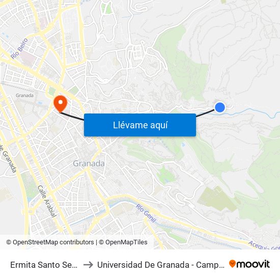 Ermita Santo Sepulcro to Universidad De Granada - Campus Centro map