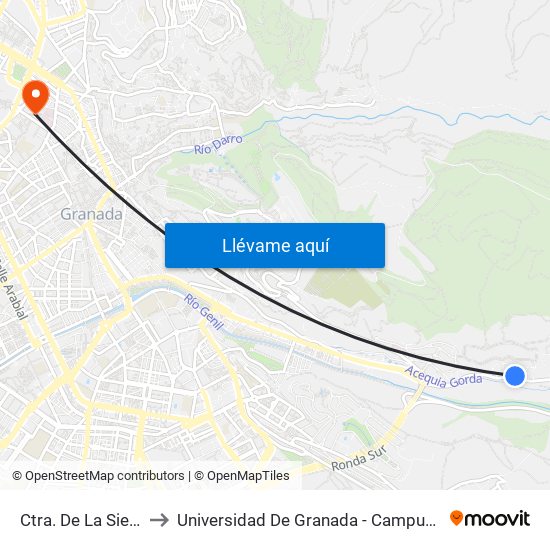 Ctra. De La Sierra 4 to Universidad De Granada - Campus Centro map