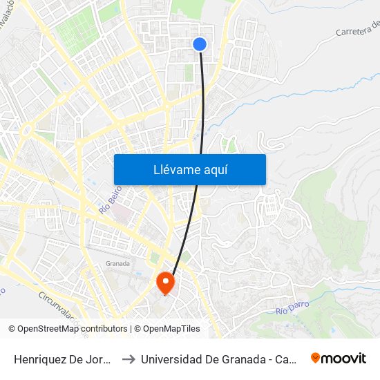 Henriquez De Jorquera 18 to Universidad De Granada - Campus Centro map