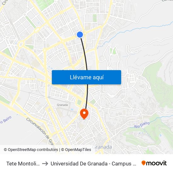 Tete Montoliú 7 to Universidad De Granada - Campus Centro map