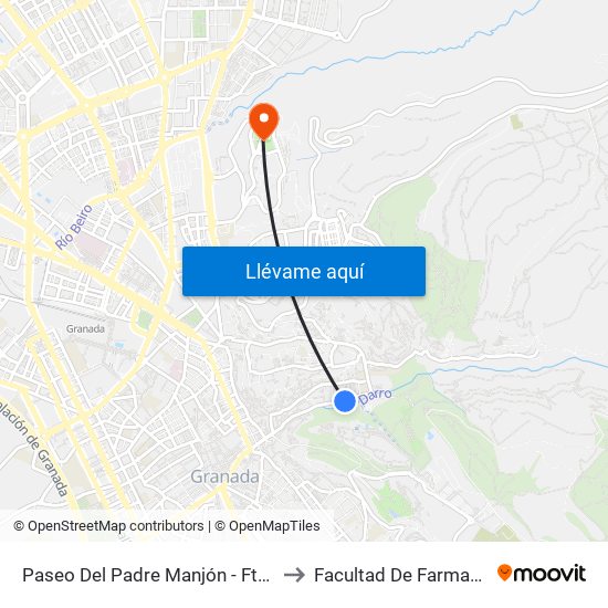 Paseo Del Padre Manjón - Fte 1 to Facultad De Farmacia map