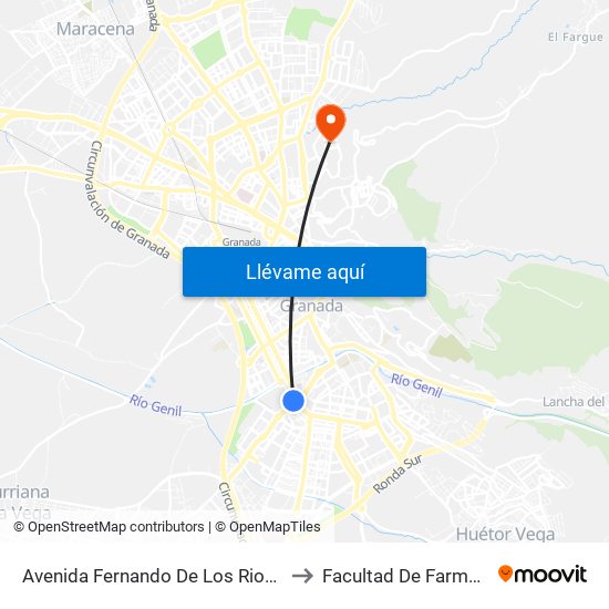 Avenida Fernando De Los Rios, 55 to Facultad De Farmacia map