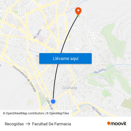 Recogidas to Facultad De Farmacia map