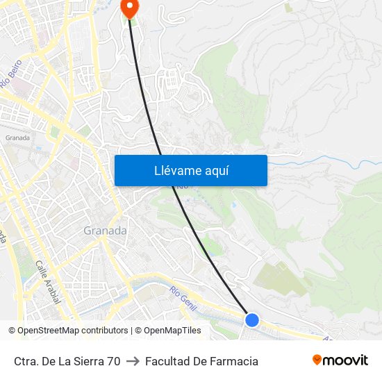 Ctra. De La Sierra 70 to Facultad De Farmacia map