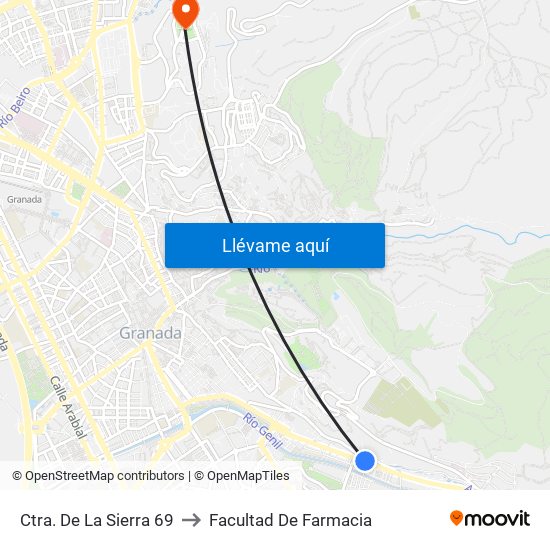Ctra. De La Sierra 69 to Facultad De Farmacia map