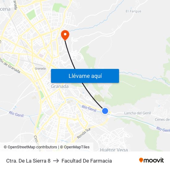 Ctra. De La Sierra 8 to Facultad De Farmacia map