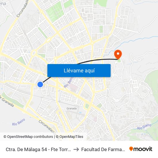 Ctra. De Málaga 54 - Fte Torres to Facultad De Farmacia map