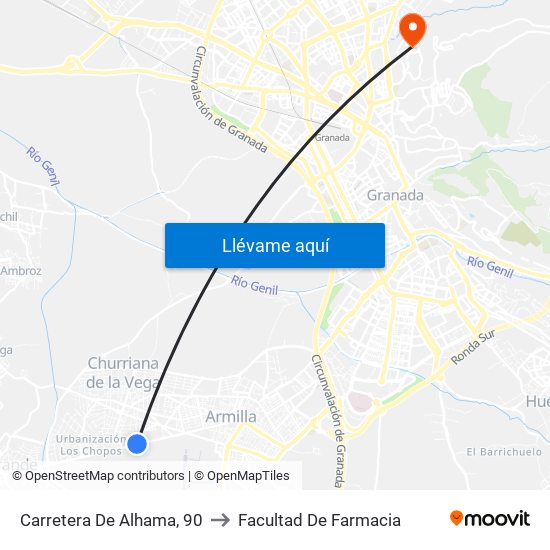 Carretera De Alhama, 90 to Facultad De Farmacia map