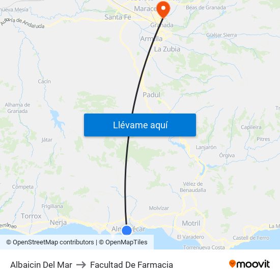 Albaicin Del Mar to Facultad De Farmacia map