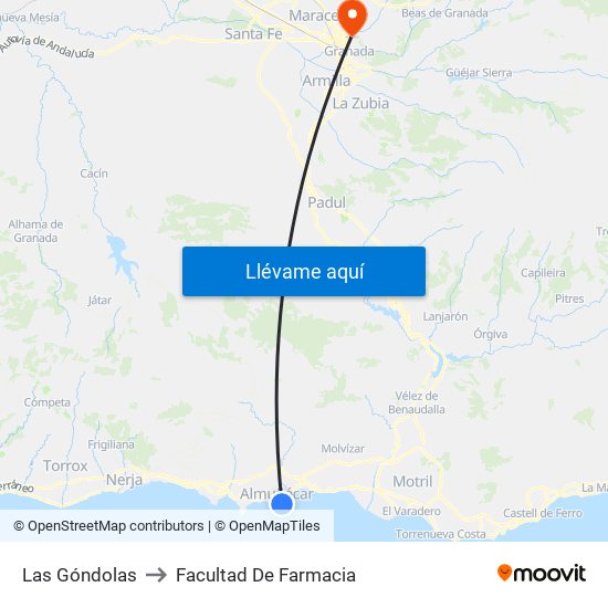 Las Góndolas to Facultad De Farmacia map