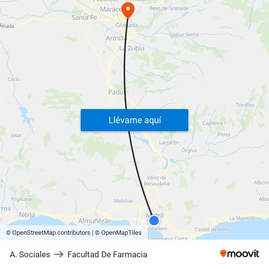 A. Sociales to Facultad De Farmacia map