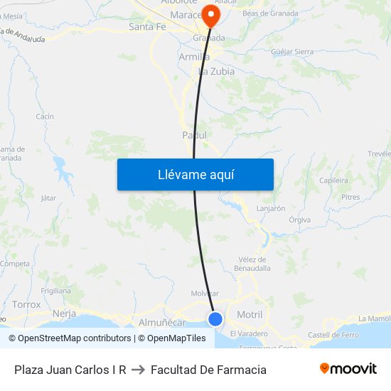 Plaza Juan Carlos I R to Facultad De Farmacia map