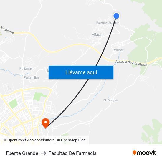 Fuente Grande to Facultad De Farmacia map