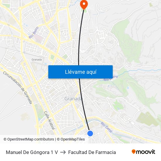 Manuel De Góngora 1 V to Facultad De Farmacia map