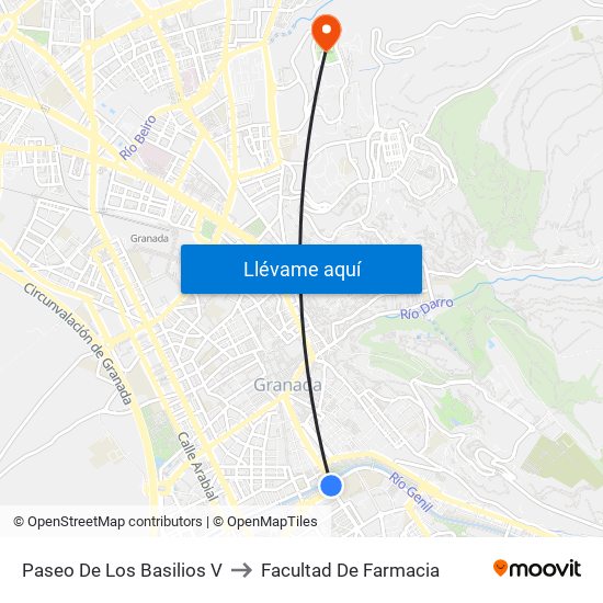 Paseo De Los Basilios V to Facultad De Farmacia map
