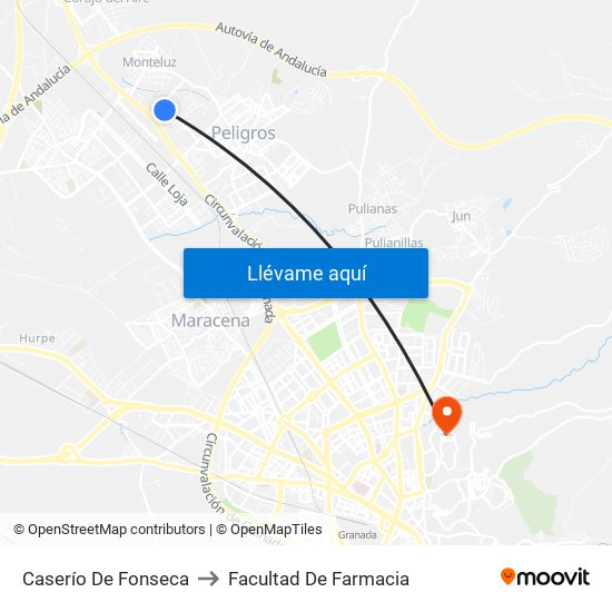 Caserío De Fonseca to Facultad De Farmacia map