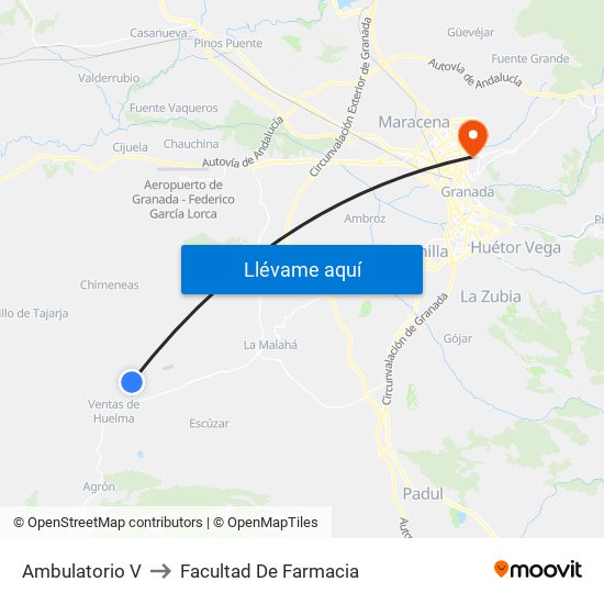 Ambulatorio V to Facultad De Farmacia map