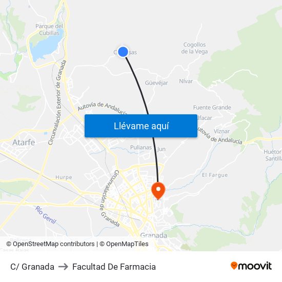 C/ Granada to Facultad De Farmacia map