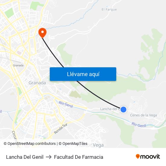 Lancha Del Genil to Facultad De Farmacia map