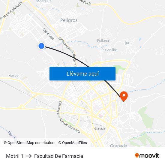 Motril 1 to Facultad De Farmacia map