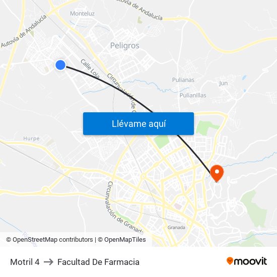 Motril 4 to Facultad De Farmacia map