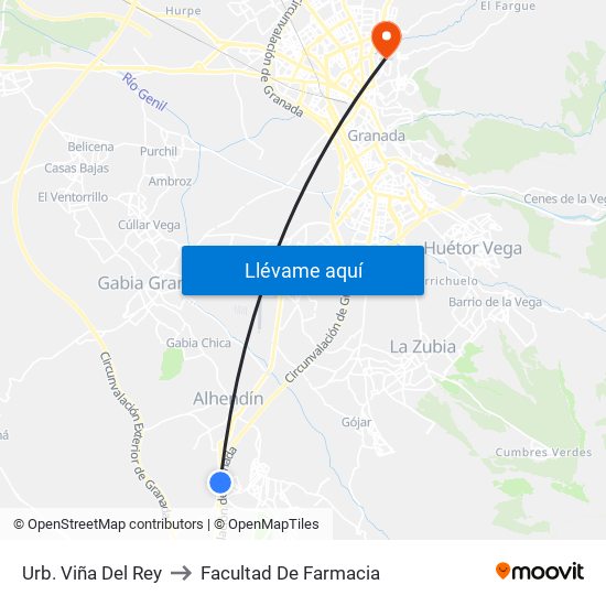 Urb. Viña Del Rey to Facultad De Farmacia map