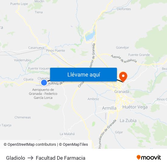 Gladiolo to Facultad De Farmacia map