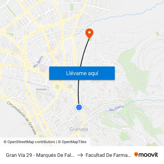 Gran Vía 29 - Marqués De Falces to Facultad De Farmacia map