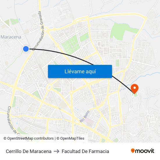 Cerrillo De Maracena to Facultad De Farmacia map