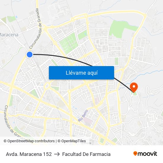 Avda. Maracena 152 to Facultad De Farmacia map