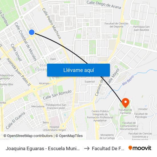 Joaquina Eguaras - Escuela Municipal Flamenco to Facultad De Farmacia map