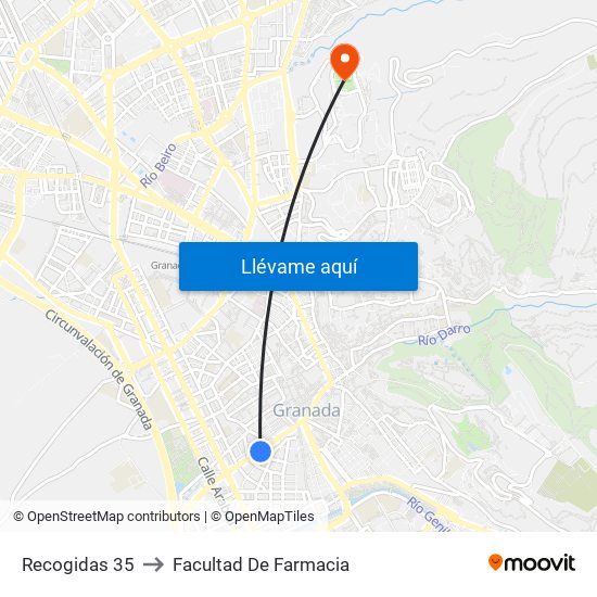 Recogidas 35 to Facultad De Farmacia map