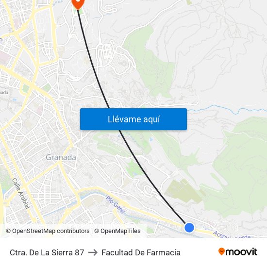Ctra. De La Sierra 87 to Facultad De Farmacia map