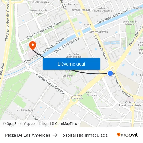 Plaza De Las Américas to Hospital Hla Inmaculada map