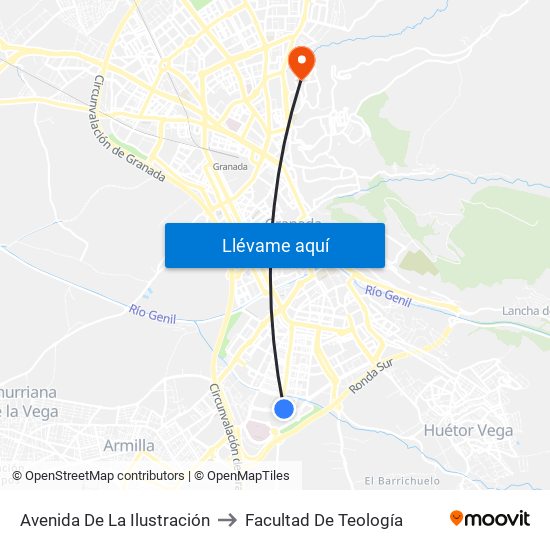 Avenida De La Ilustración to Facultad De Teología map