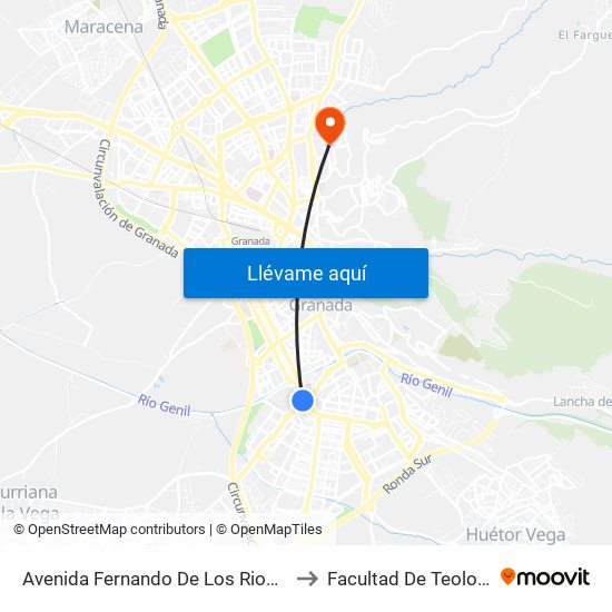 Avenida Fernando De Los Rios, 55 to Facultad De Teología map