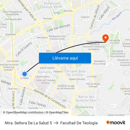 Ntra. Señora De La Salud 5 to Facultad De Teología map