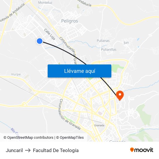 Juncaril to Facultad De Teología map