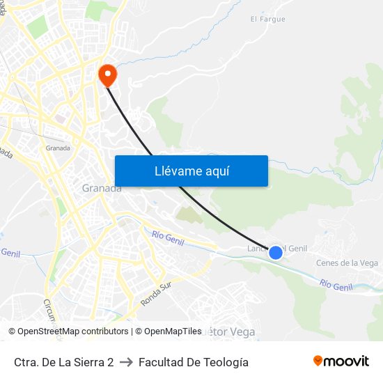 Ctra. De La Sierra 2 to Facultad De Teología map