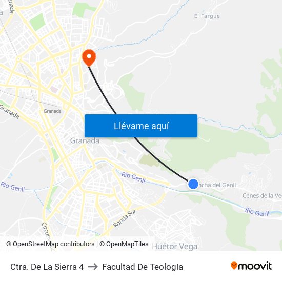 Ctra. De La Sierra 4 to Facultad De Teología map